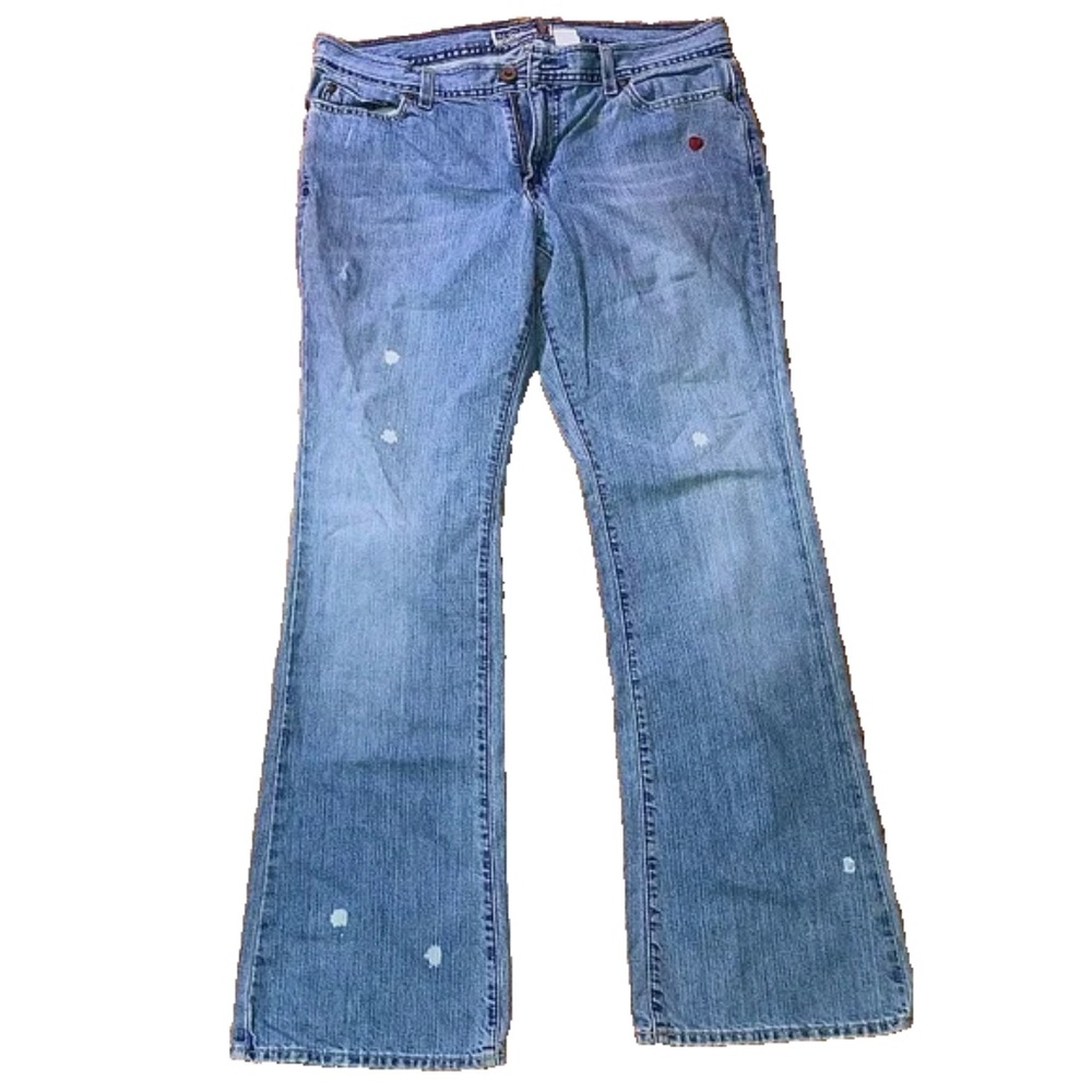 Y2K Old Navy Boot Cut Jeans Ultra Low Waist Vintage Denim Grungecore Size 12